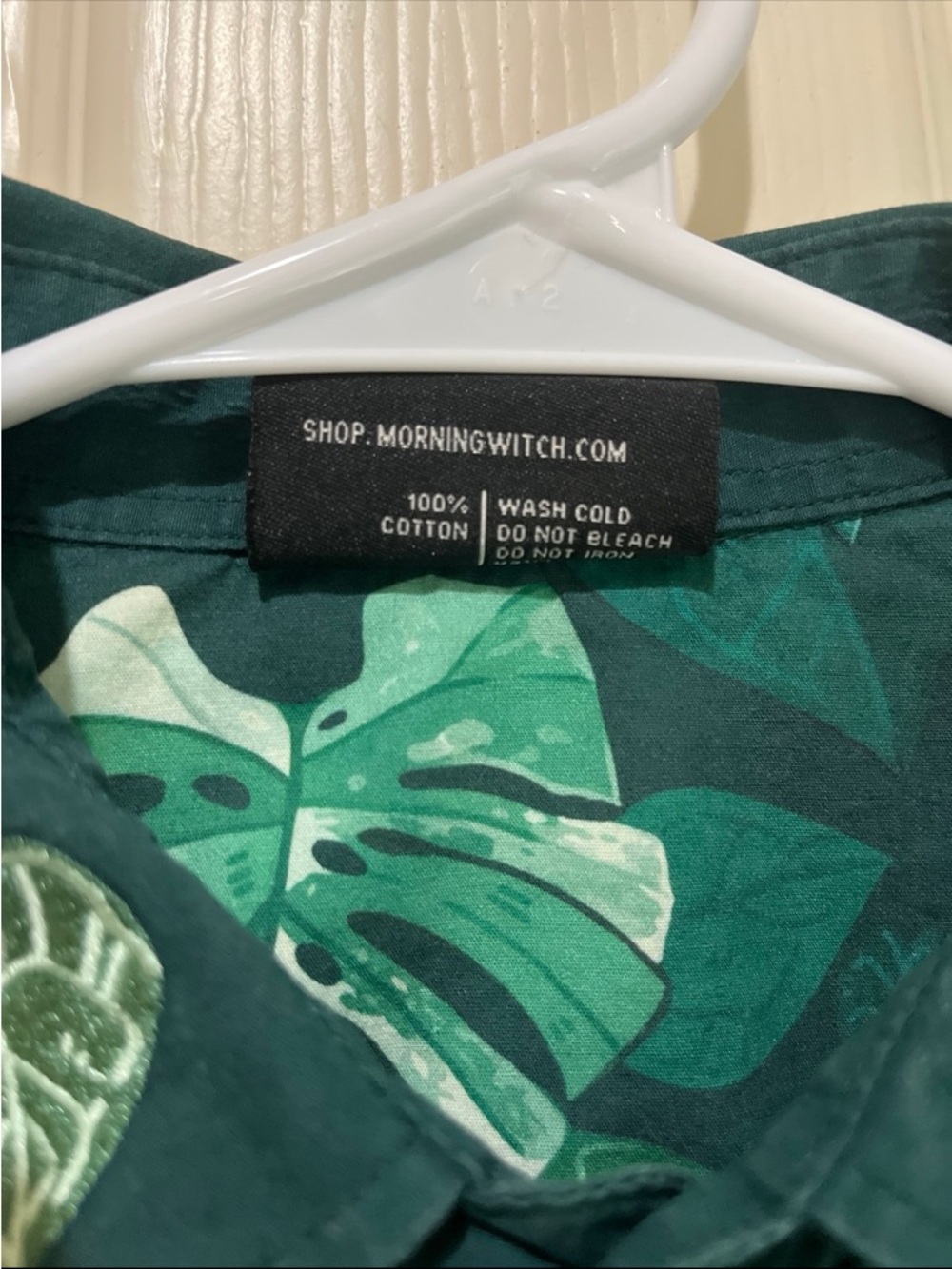 Morning Witch Dark Jungle Monstera Embroidered Button Down Shirt Mens Womens - Picture 7 of 8